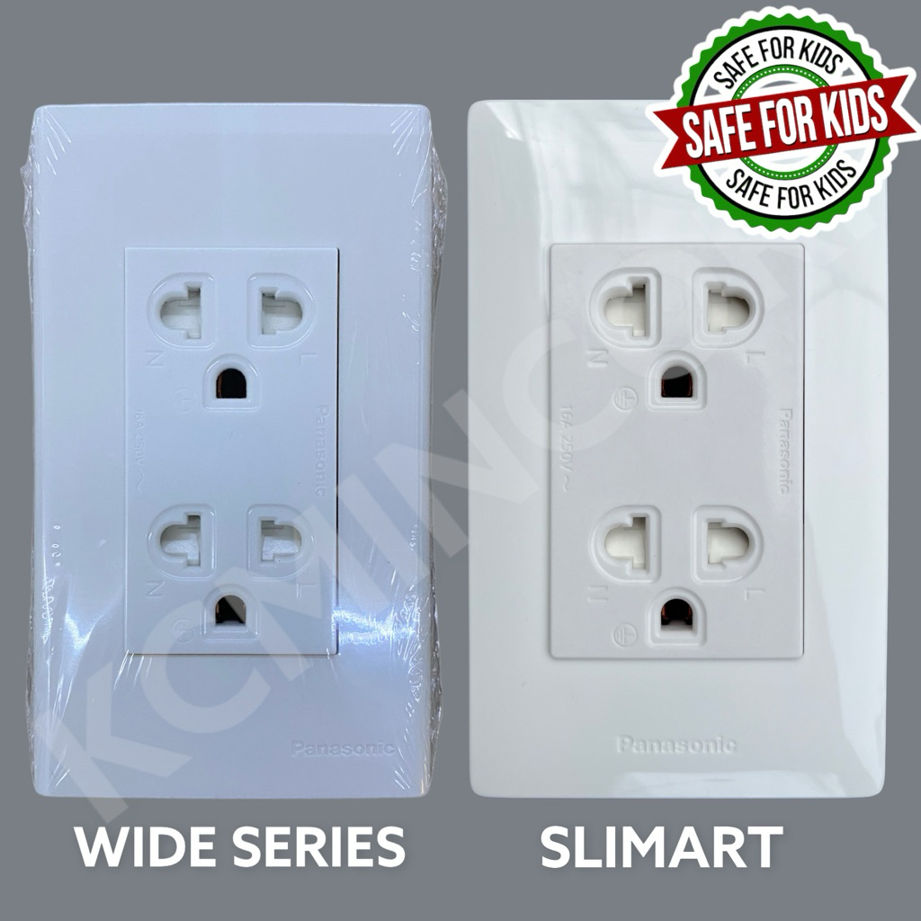 PANASONIC WIDE Series Duplex Outlet with Ground and Shutter | Shopee ...