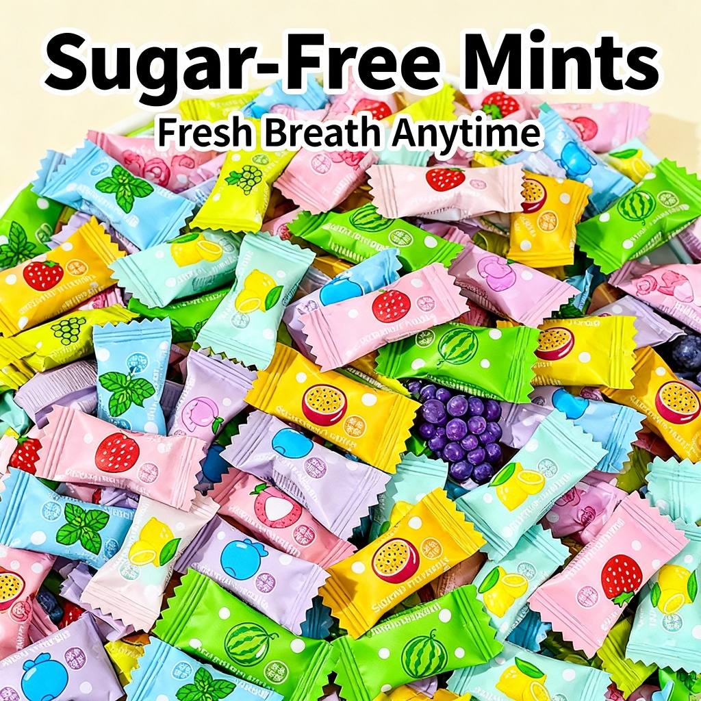 Mint Candy Sugar Free Assorted Fruit Sweet Flavor Candy ,Kisses,Fresh ...
