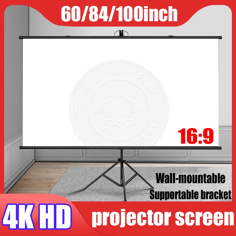60/84/100 inch Projector Screen Anti-Light Curtain 4K Portable Vivid ...