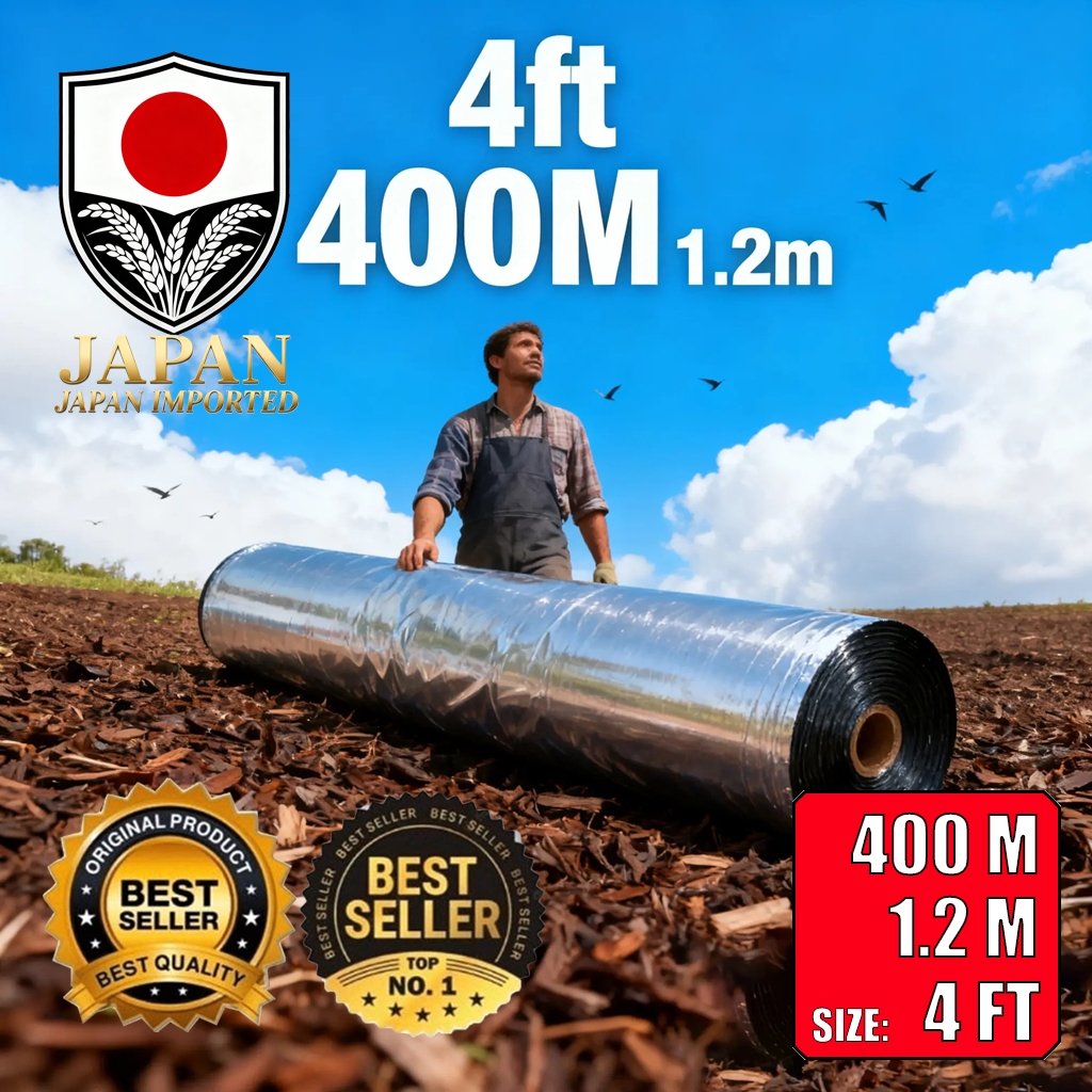 【COD】Plastic Mulch [ RKW ] 4ft x 400m (1.2m) SILVER Black Heavy Duty ...
