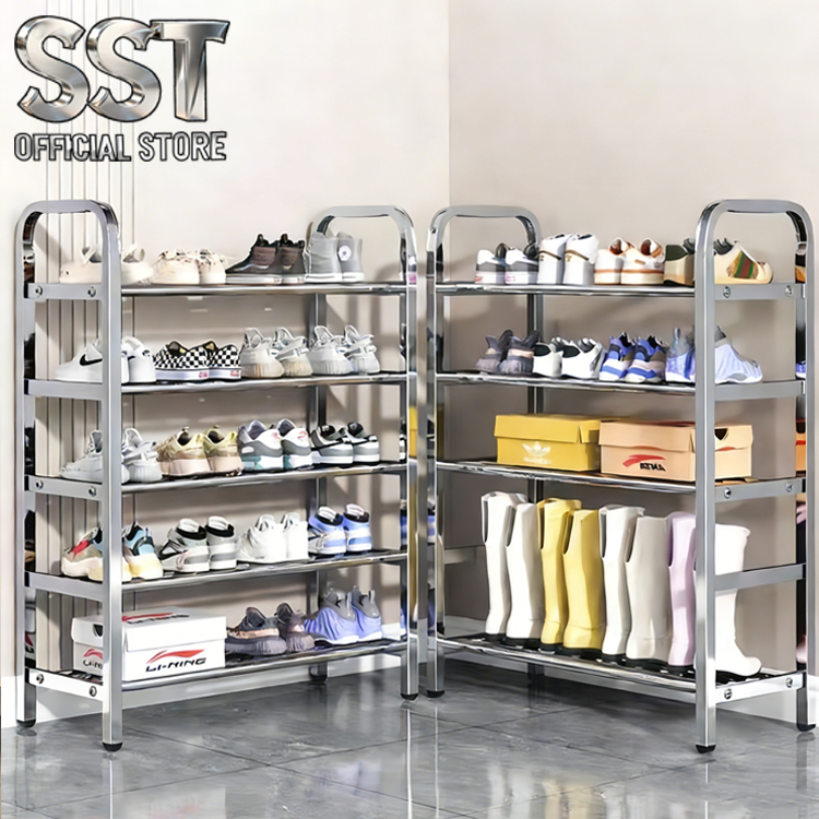 Multi-tier Stainless Steel Shoe Rack Stackable Shoe Storage Organizer ...