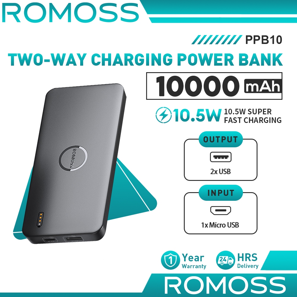 Romoss PPB10 10000mAh Powerbank Dual USB Output Multiple Devices ...