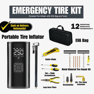 4 IN 1 Portable Tire Inflator with Bag and Tools (Complete) | OTG ...