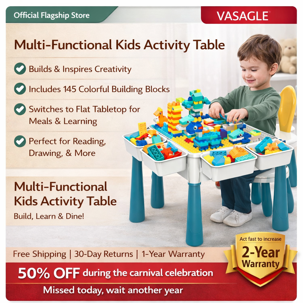 Building Block Table Kid Multifunctional Building Block Game Table ...