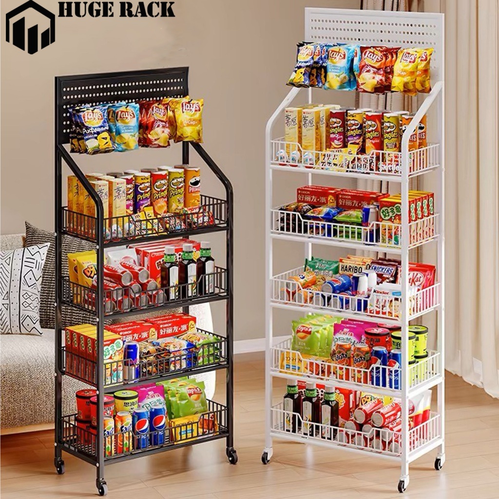 Supermarket Shelf 5 Layer Mobile Display Rack Snack Shelf Kitchen ...