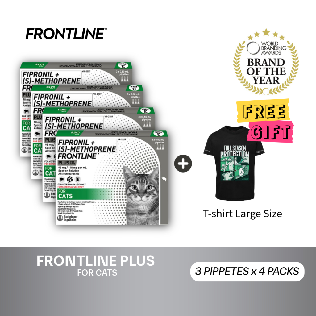 Frontline Plus For Cats Anti Tick And Flea Spot-On Anti Itch Pulgas ...