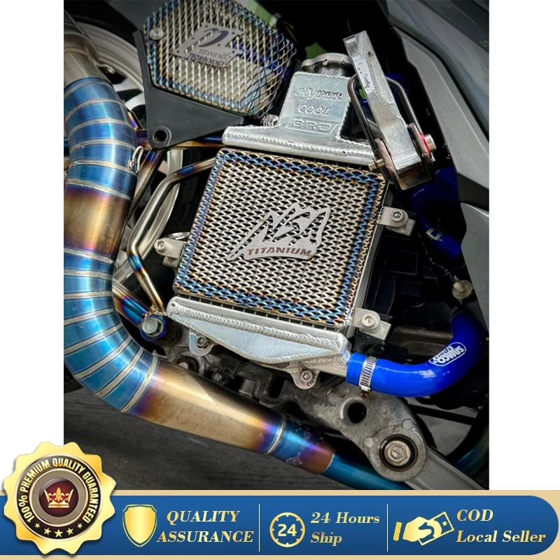 【COD】Premium Titanium Mesh Radiator Cover V1-V2 - Perfect Fit for NMAX ...