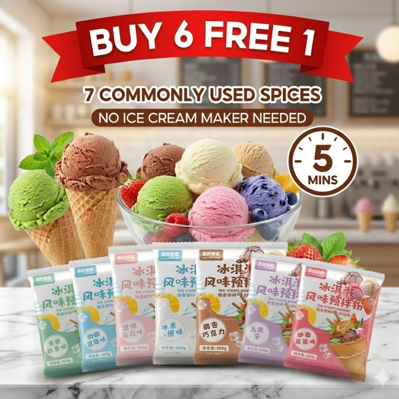 Choose Taste 7PCS Ice Cream Powder- Homade Smooth Creamy No Machine ...