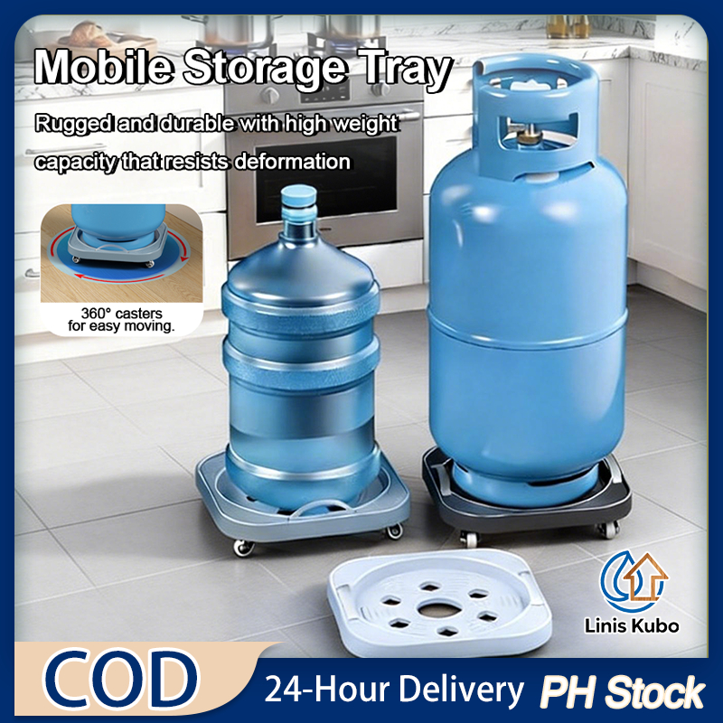 Rolling Gas Tank Tray Moveable PP With Wheels Kitchen Water Bucket ...