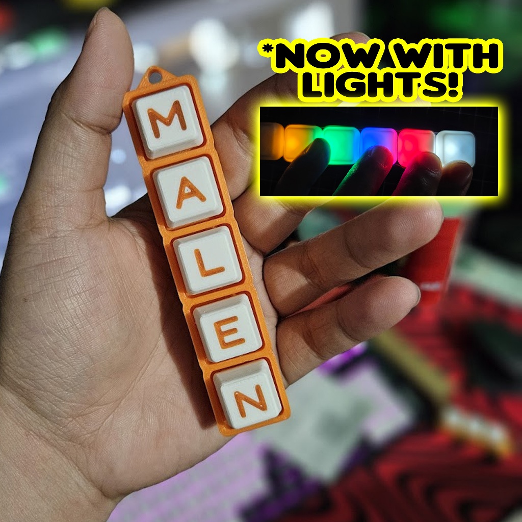 FIDGET KEYS with LED LIGHTS - Customizable Letters and Colors, Fidget ...