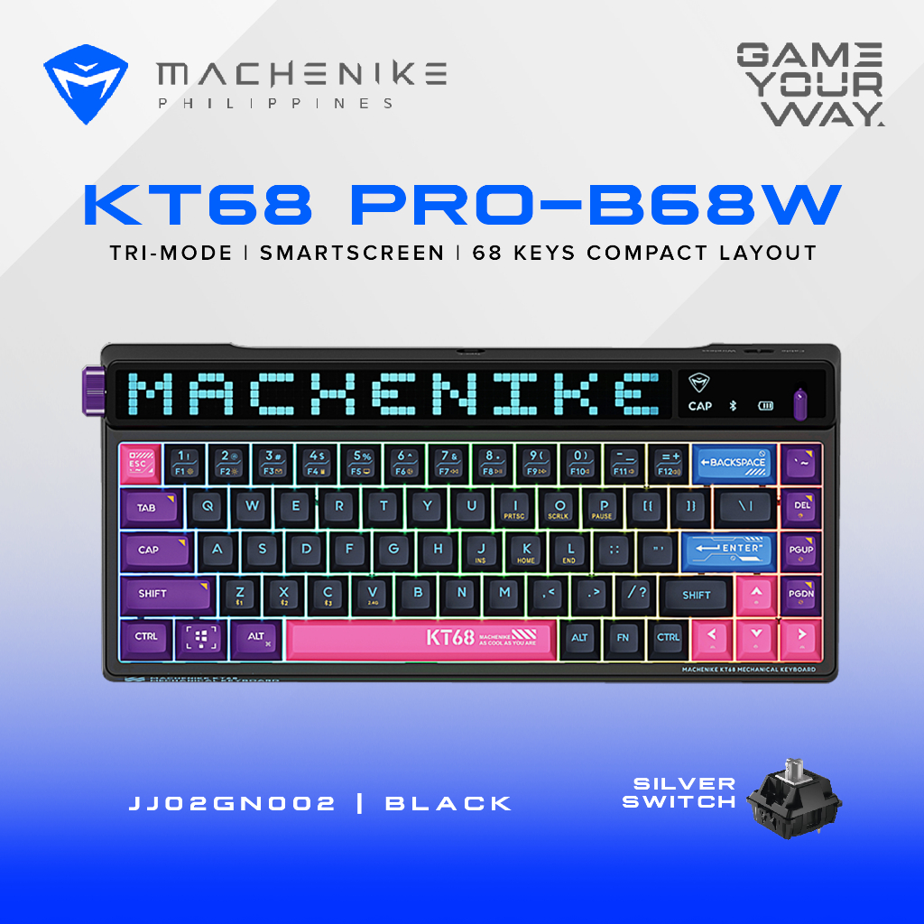 Machenike Mechanical Keyboard KT68-B68W Pro with Smart Screen (Black ...