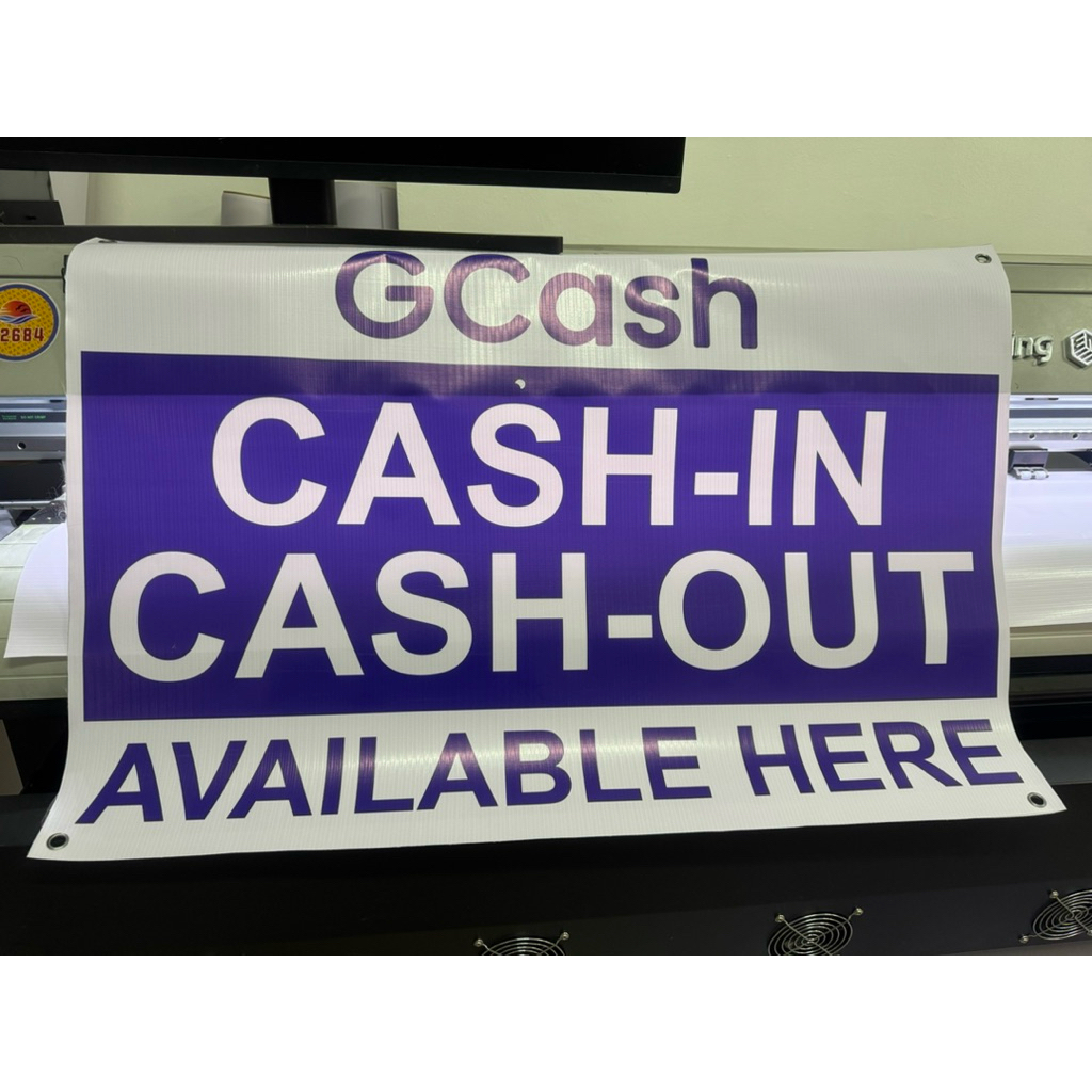 GCash Cash in Cash Out Tarpaulin Signage 2ft x 3ft with eyelet | Shopee ...