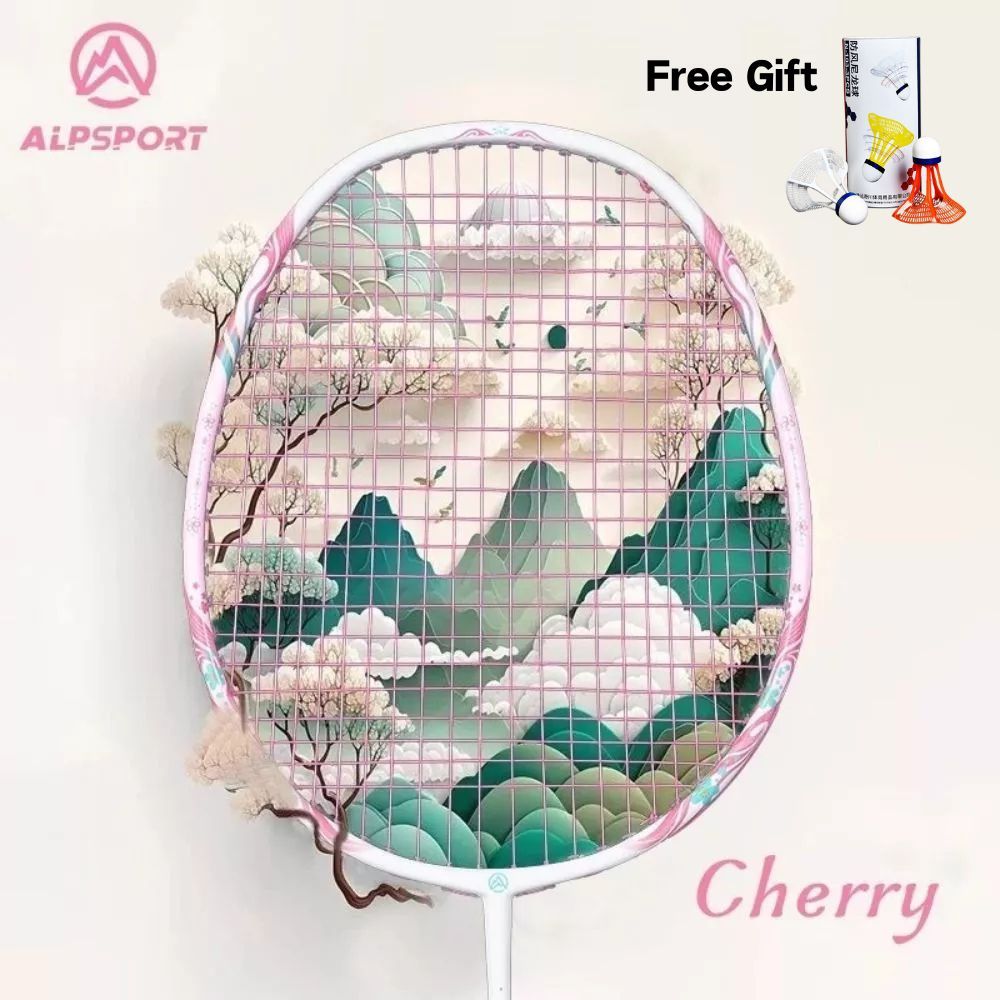 ALP New Cherry 4U 25LBS Badminton Racket 100% Full Carbon Fiber ...