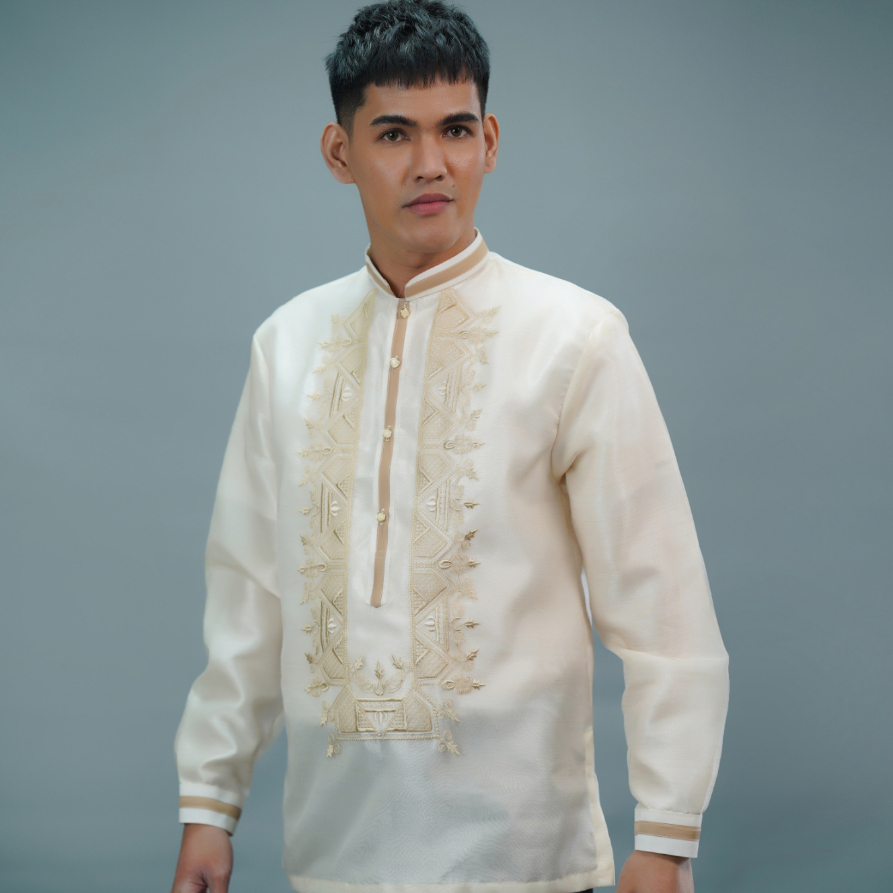 AQUINO'S ARTISAN EMBROIDERY Barong Tagalog for Men Piña Organza Pintax ...