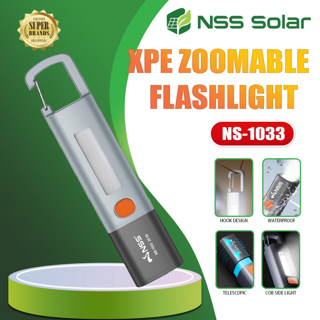 NSS Super Bright Mini Portable Flashlight USB Rechargeable Camping ...