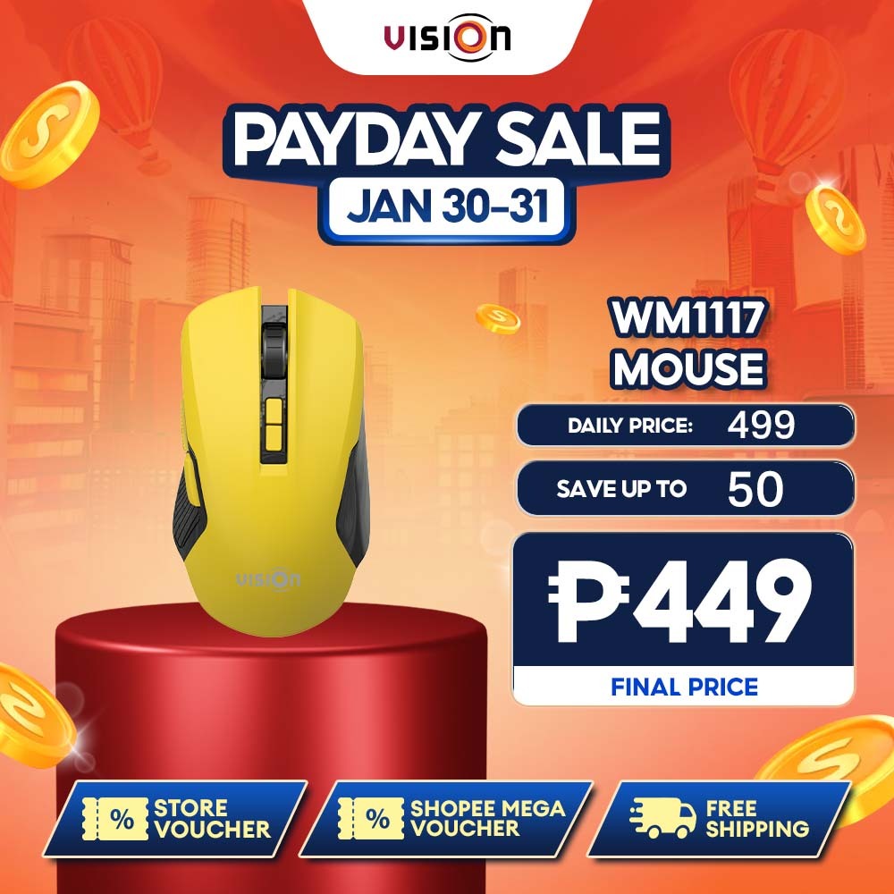 VISION WM1117 2-in-1 RGB Gaming Mouse Wireless & Wired Adjustable DPI ...