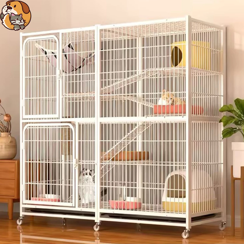 Cat Cage 4 Layer Cat House With Poop Tray Movable Cage For Cat Indoor ...