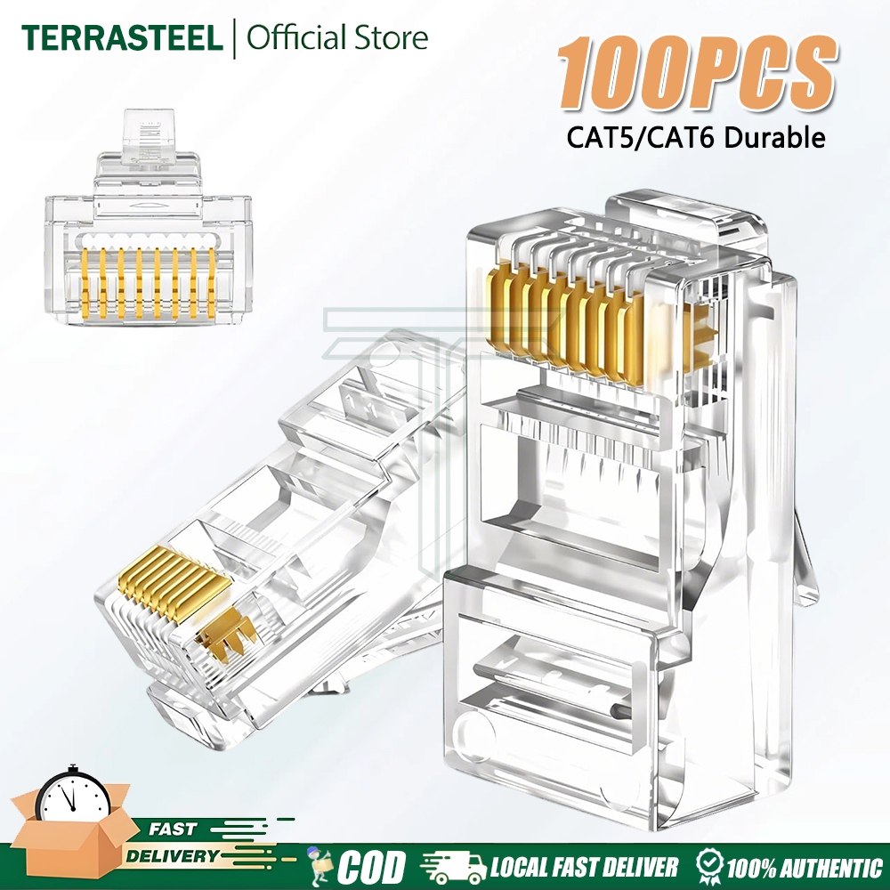 100pcs Rj45 Connector Modular Ethernet Cable Plug With Shield Connector ...