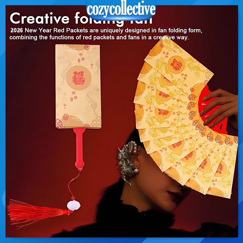 Folding Red Envelope 6 Card/8 Card/10 Card Golden Color Fan Red Packet ...