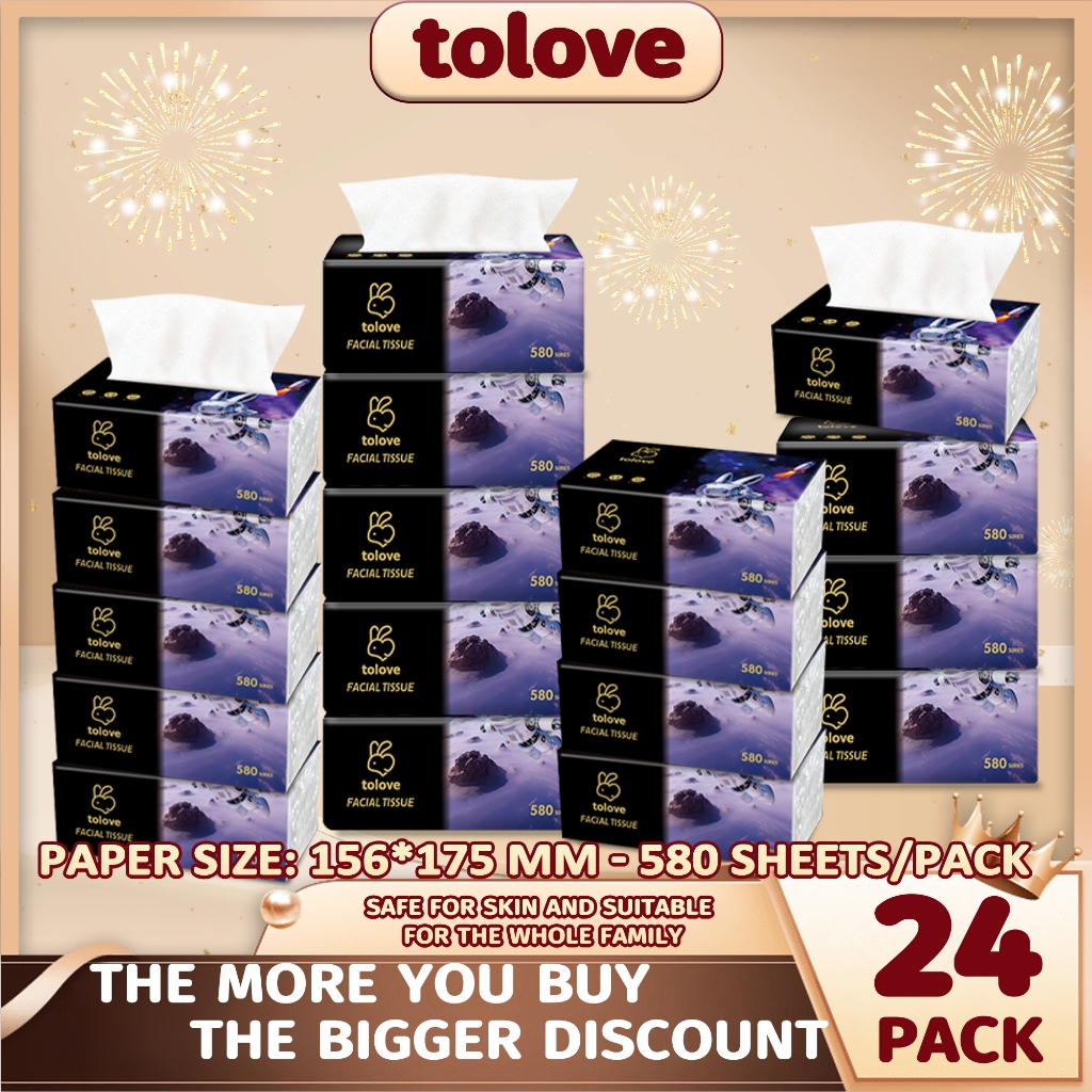 [LARGE PACK - SUPER SOFT] TOLOVE Embossed Facial Tissues , Durable, Box ...