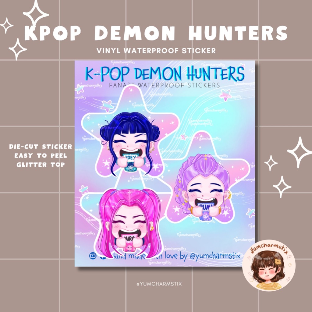 KPOP Demon Hunters Sticker | Huntrix Waterproof Sticker | Mira, Rumi ...