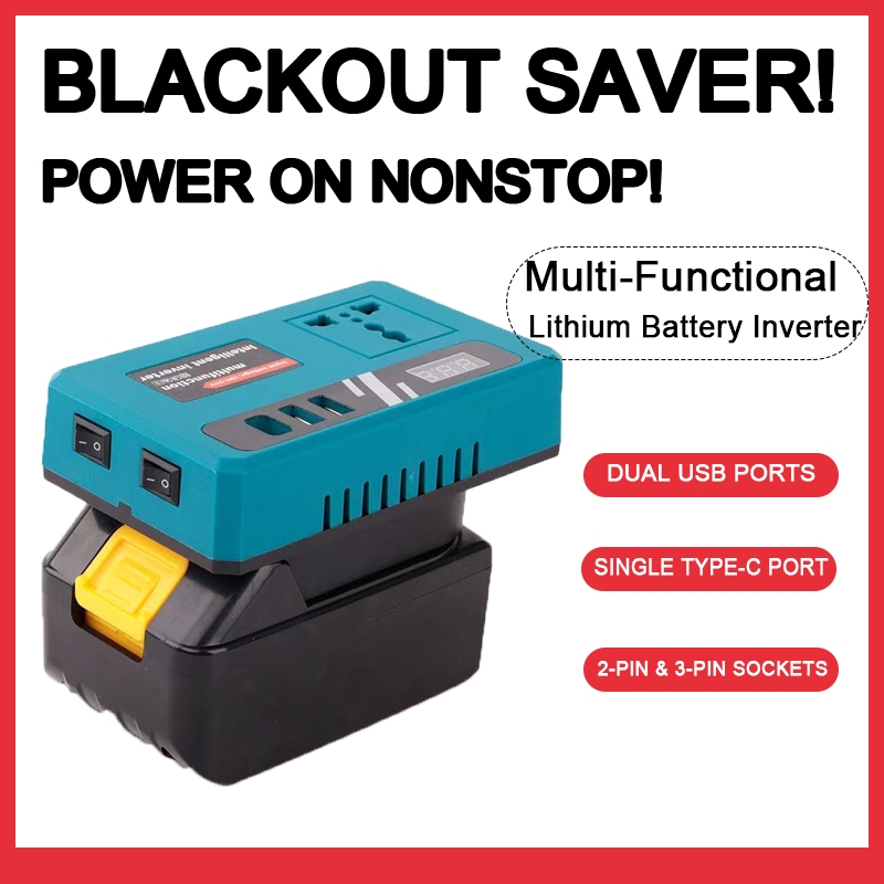 Portable Inverter Power Supply DC to AC 220V Multiple Charging Ports ...