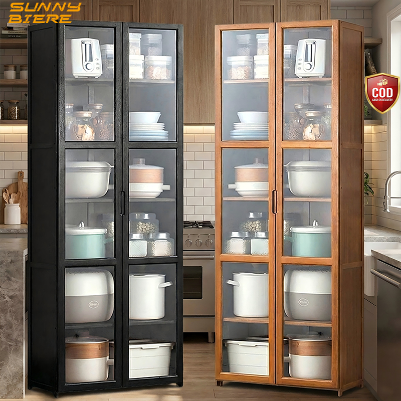 【On Hand】 Kitchen Cabinet Dish Cabinet Bamboo 7Layers Kitchen Organizer ...