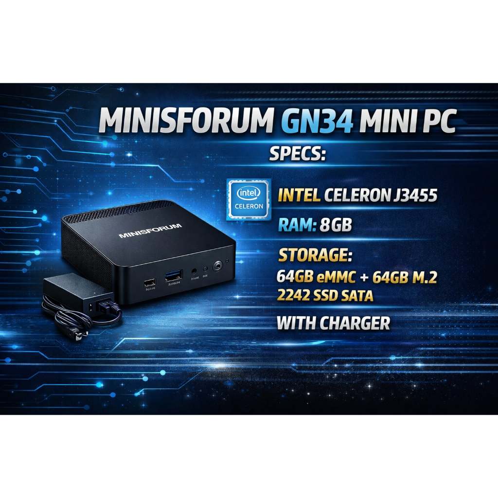 MINISFORUM GN34 MINI PC *** ALSO GOOD FOR MOONLIGHT STREAMING *** / 8GB ...