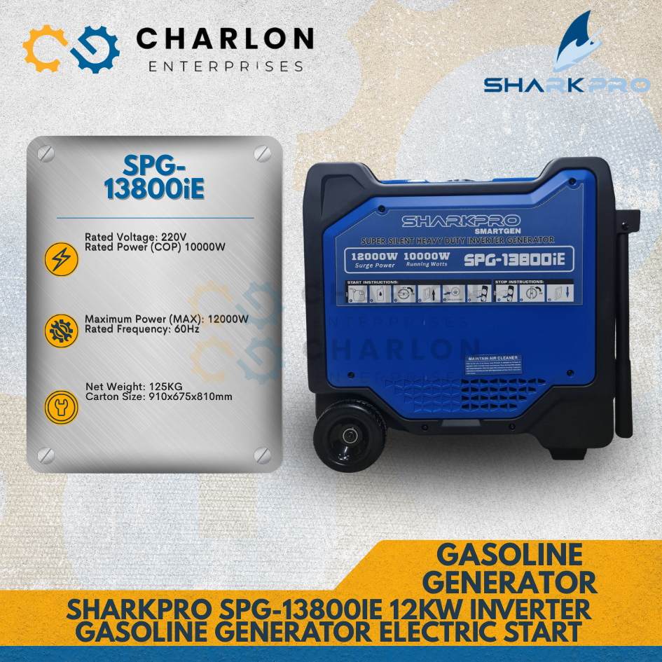 Sharkpro SPG-13800iE 12kw Inverter Gasoline Generator Electric Start ...