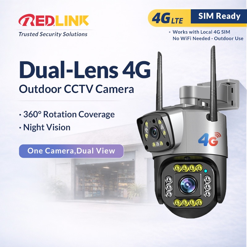 4G CCTV Camera No WiFi Needed | V380 Dual Lens Outdoor 1080P Free SIM ...