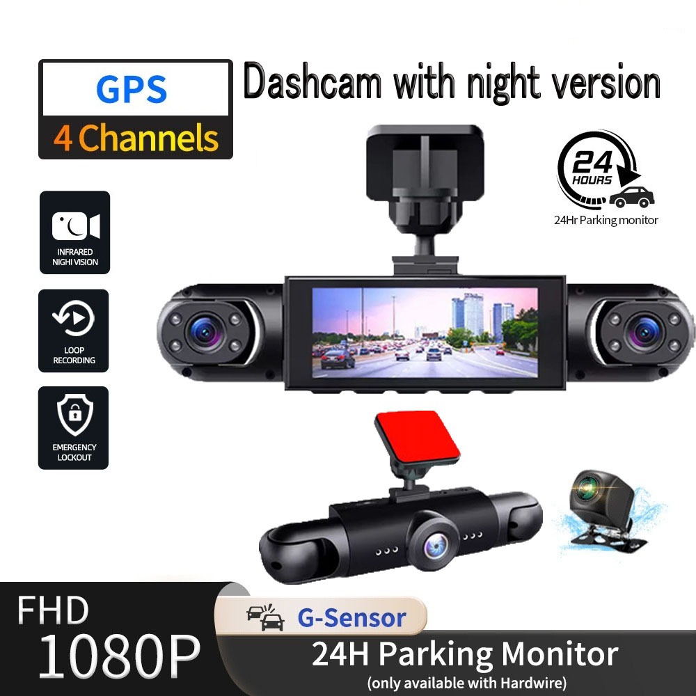 4 Camera Car Camera Dash Cam Mirror Car Video Recorder Full HD 1080P ...