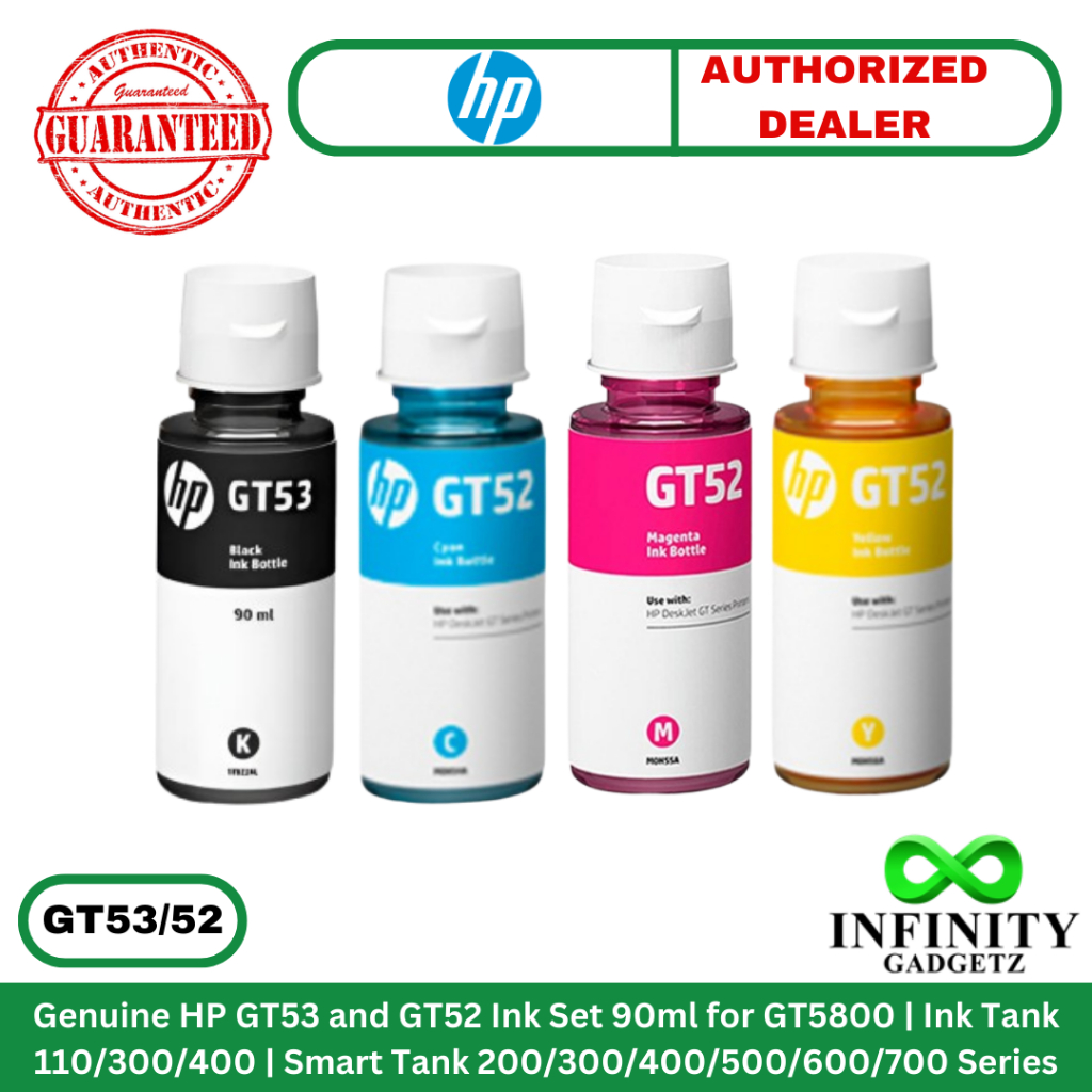 Genuine HP GT53 & GT52 Ink (Set) for GT5800 | Ink Tank 110/300/400 ...