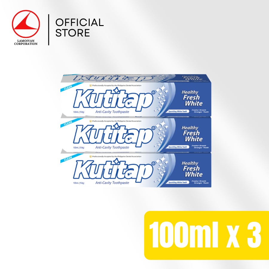 [Bundle of 3] Kutitap Toothpaste Healthy Fresh White 100ml | Shopee ...