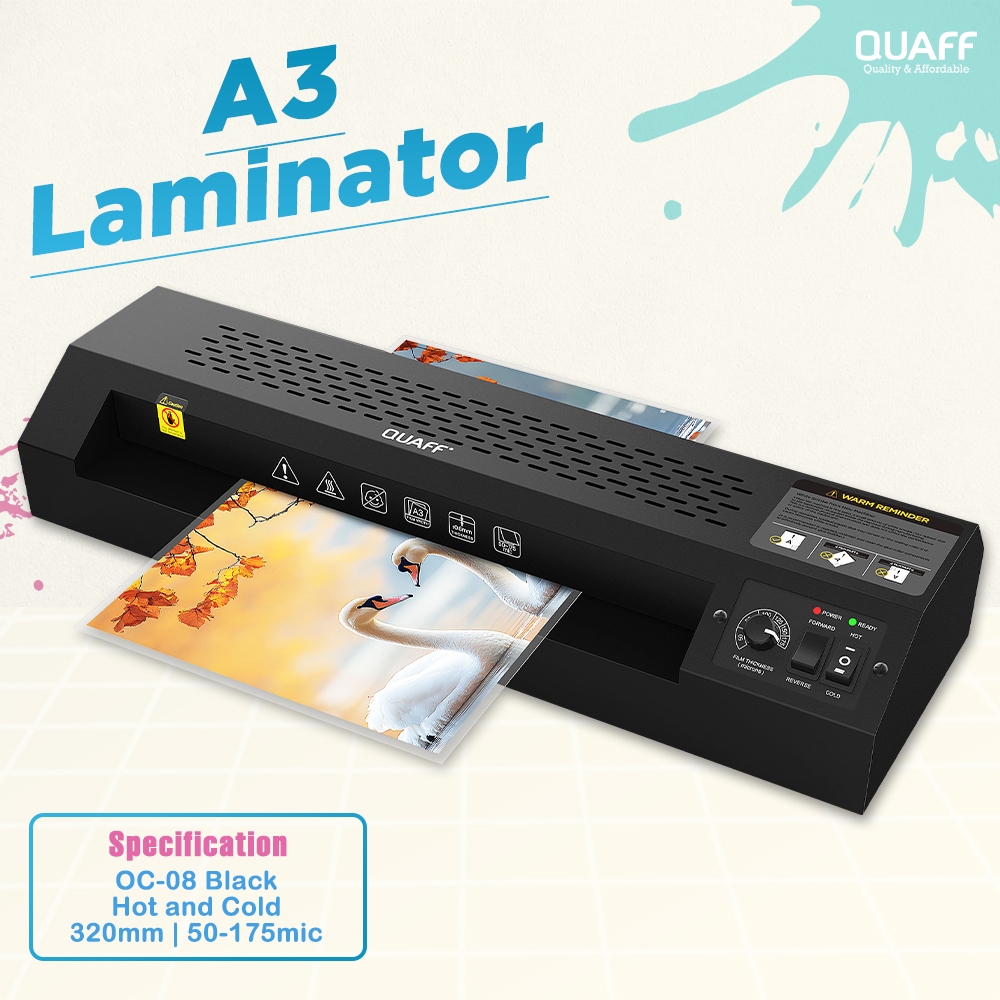 Quaff A3 Laminating Machine 220V Hot & Cold Laminator Heavy Duty Office ...