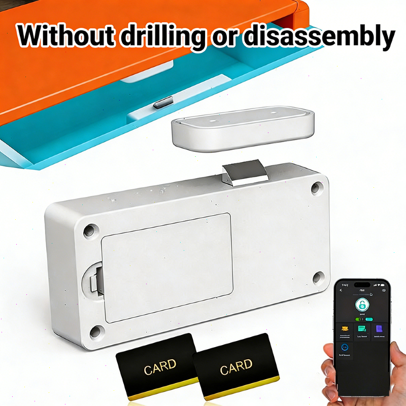 Smart Cabinet Lock RFID Hidden Cabinet Lock Punch-free Drawer Lock ...
