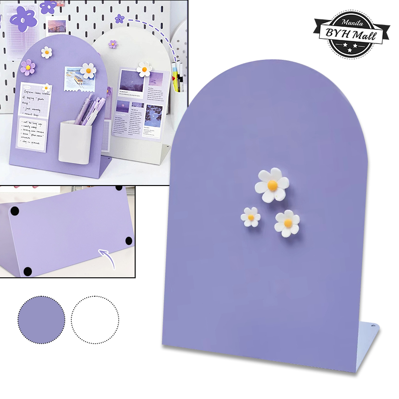 Desktop Message Board 3 Flower Magnet Tabletop Metal Memo Display ...
