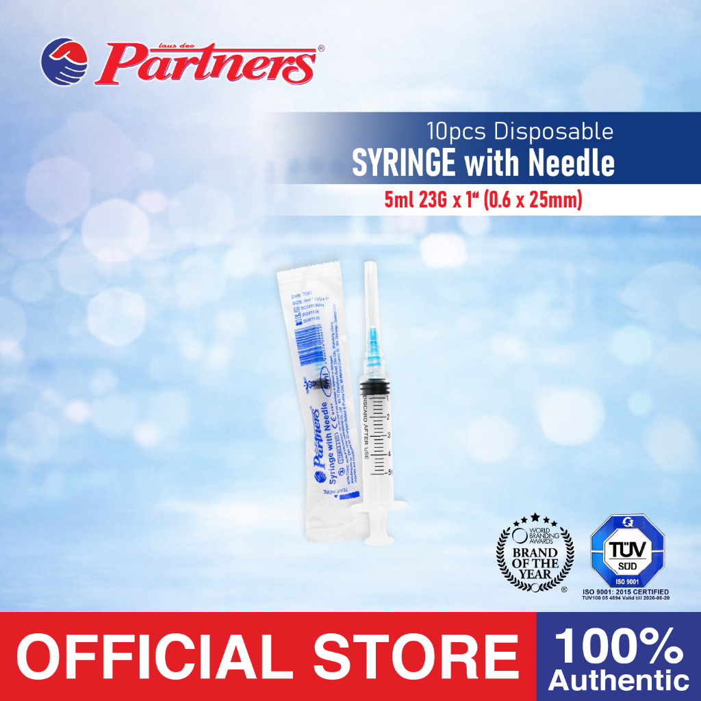 Partners Syringe 5cc Disposable - Luer Lock - 10 pieces | Shopee ...