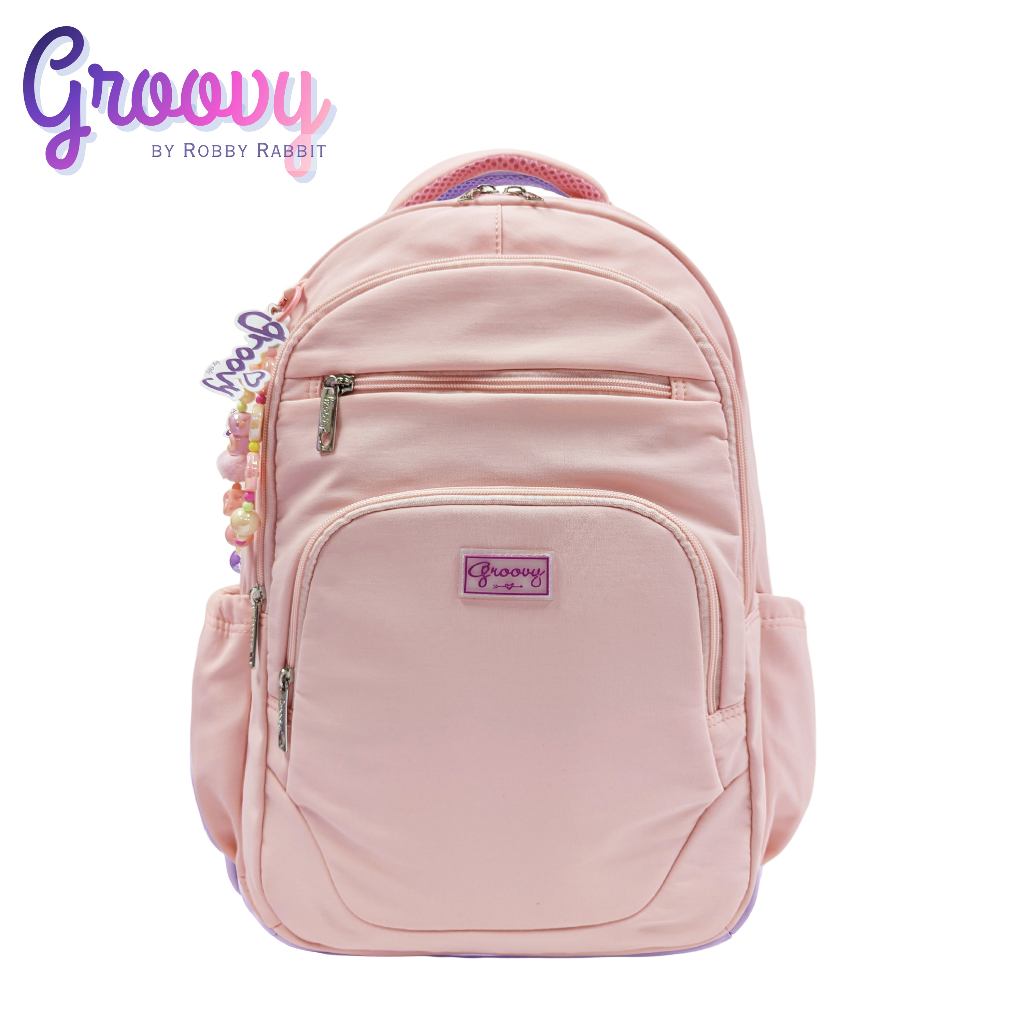 Groovy Bags by Robby Rabbit Daphne Backpack 18-Inch (Pink, Khaki ...
