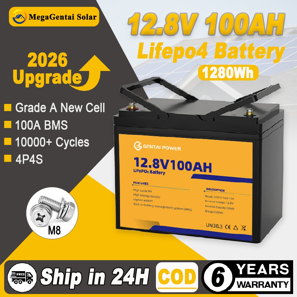 MegaGentai 12V100AH Lifepo4 Battery 100A BMS Lithium Battery Recyclable ...