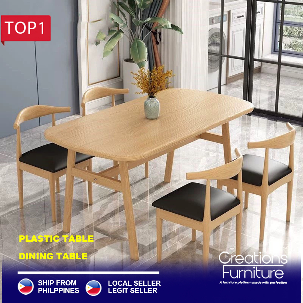 INFORMA 120CM Dining Table Set Restaurant Table Solid Wood Table Home ...