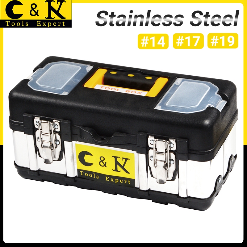 C&K Stainless Steel Toolbox #14/ #17/ #19 Multifunction 2-Layer ...