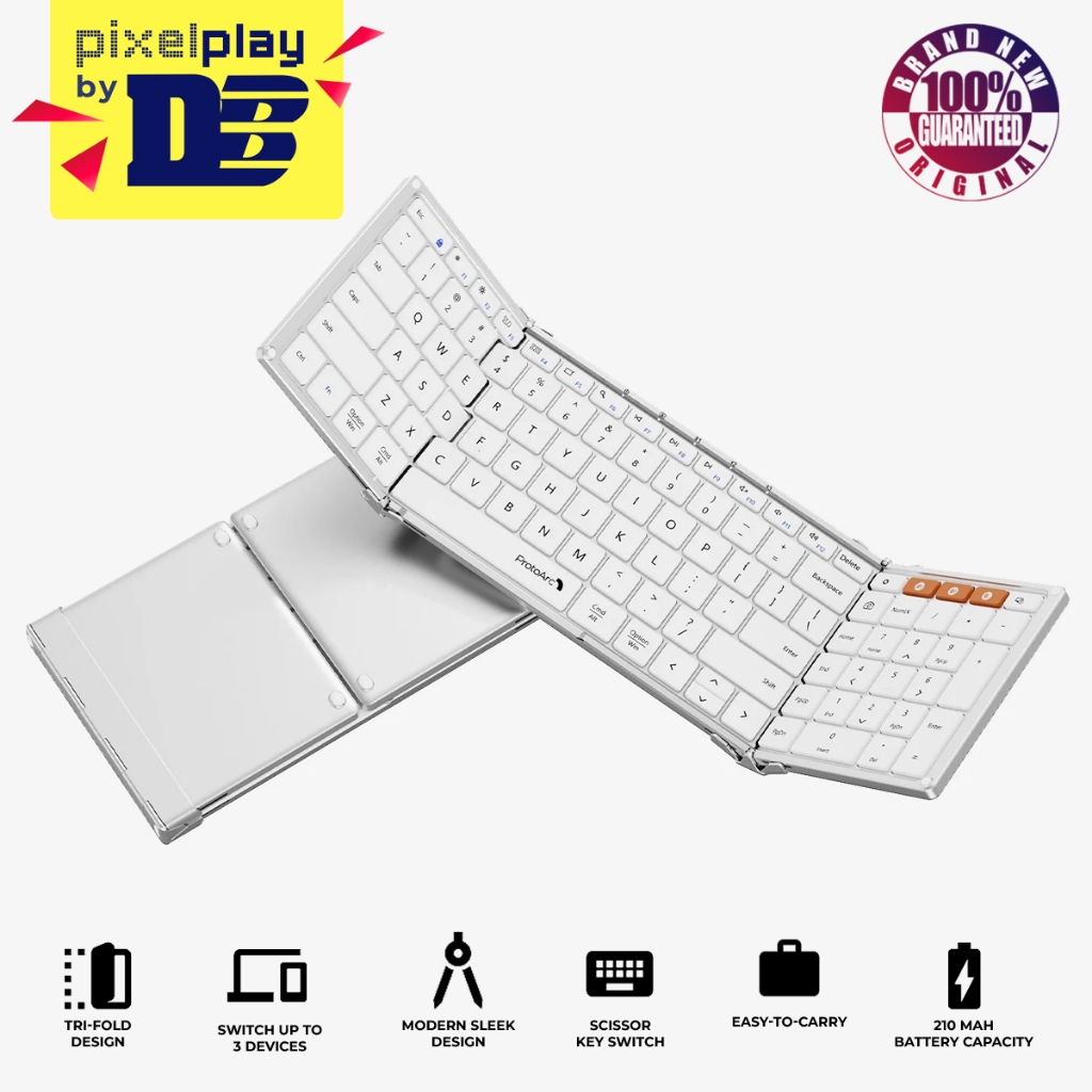 ProtoArc XK01 Foldable Full-Size Bluetooth Keyboard (White) (CP012684 ...