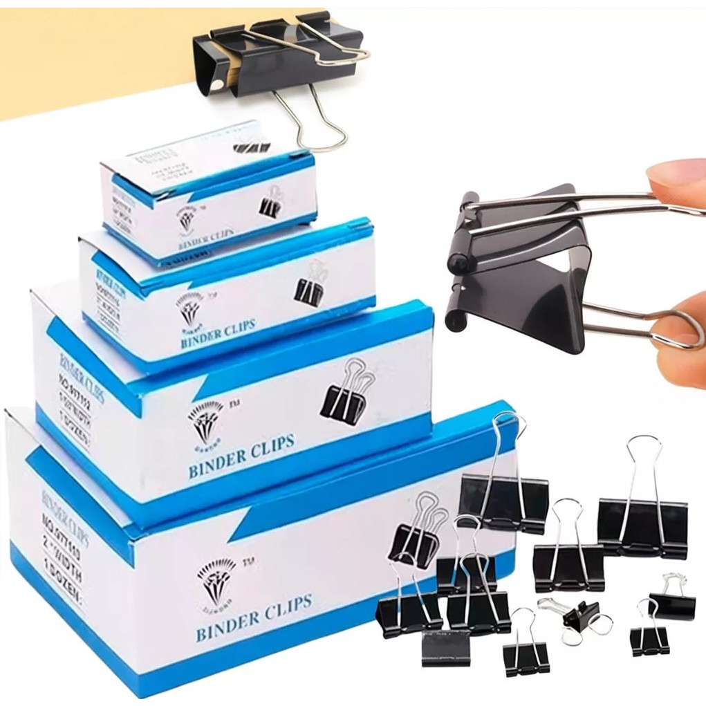 Binder clip Fold Back Clip Metal black Multipurpose School&Office ...