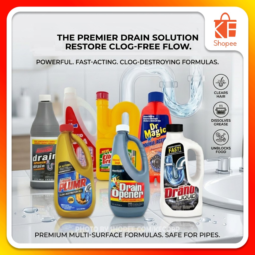 Drain Cleaner - Drano, Powerhouse, LA's Totally Awesome, Dr Magic ...