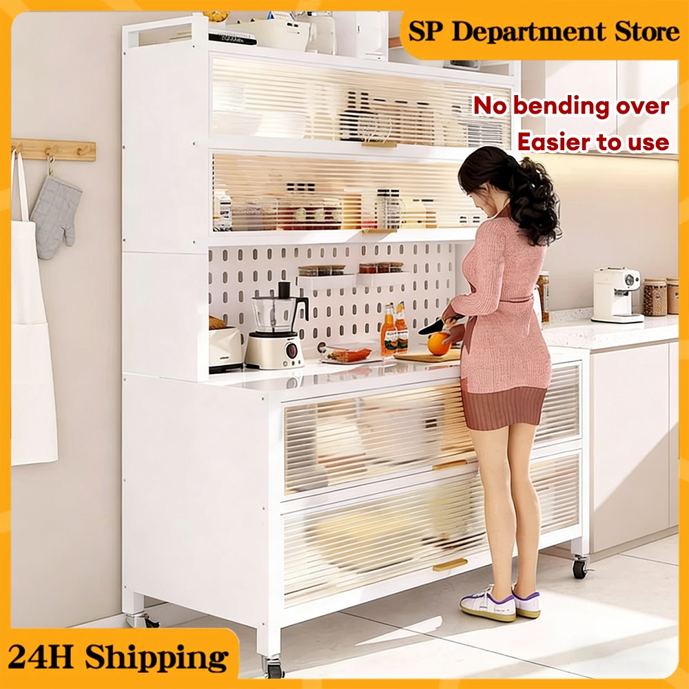 Kitchen Rack Dustproof Storage Cabinet Carbon Steel Multi-function Rack ...