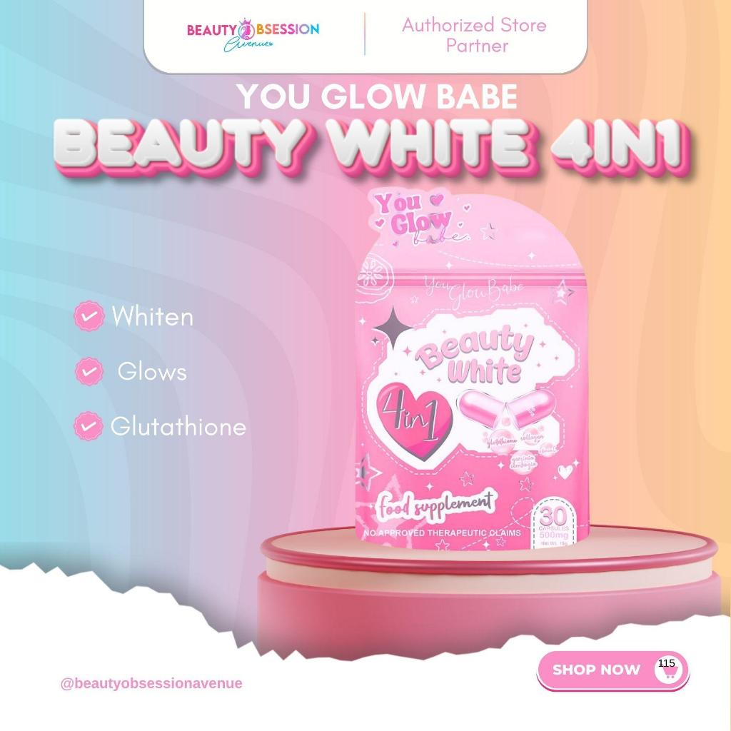 You glow babe Beauty White 4in1 Glutathione 500mg. (30caps) | Shopee  Philippines