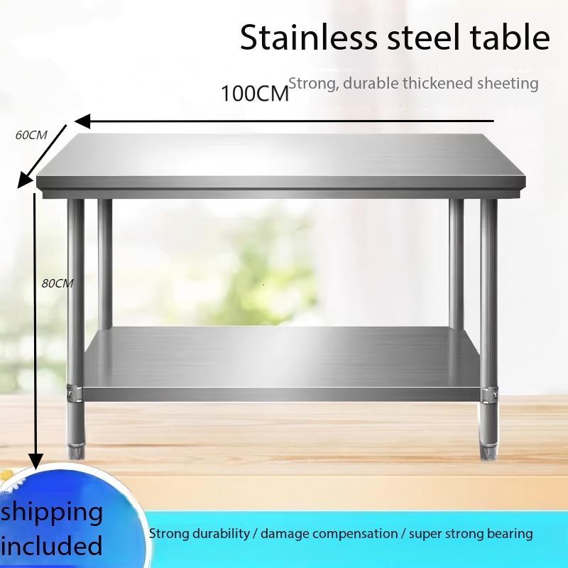 Stainless steel table workbench kitchen console packing table furniture ...