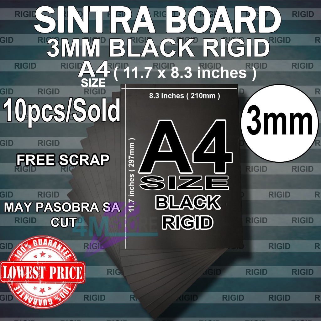 sintra board 3mm RIGID black A4 size ( 5pcs/10pcs ) | Shopee Philippines