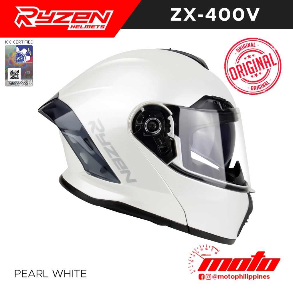 RYZEN ZX-400V Plain Modular Dual Visor Helmets | Shopee Philippines
