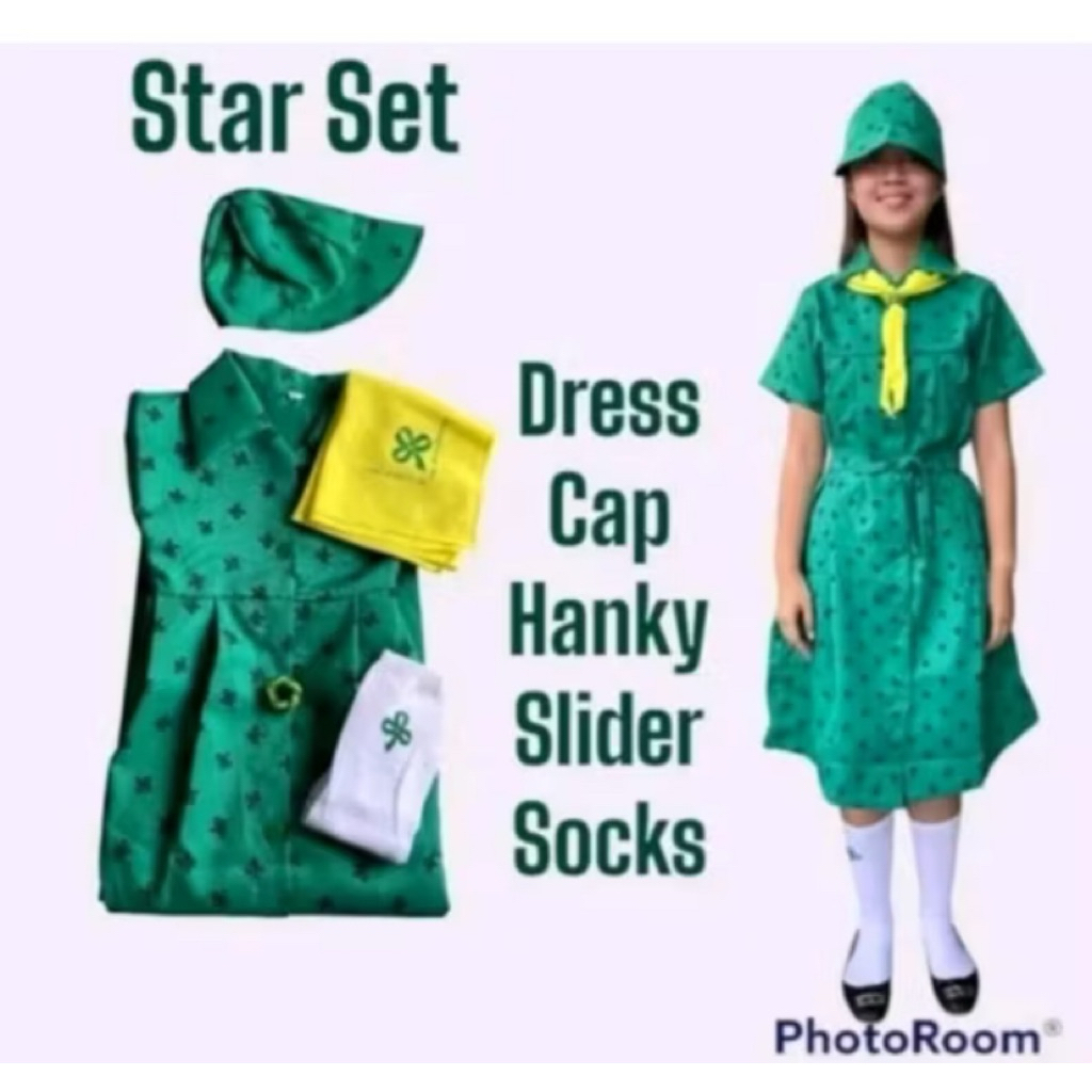 5 in 1 Type A Star Scout Dress Grade 1,2,3 ( Good Quality) | Shopee ...